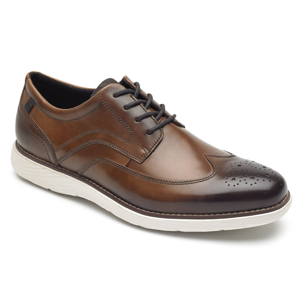 Rockport Singapore Mens Oxfords - Garett Wingtip Brown - SV1076258